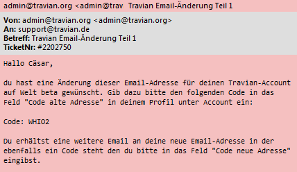 eMailadresse ändern